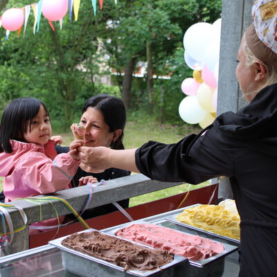 Erdbeere war die beliebteste Eissorte beim Kinderfest.