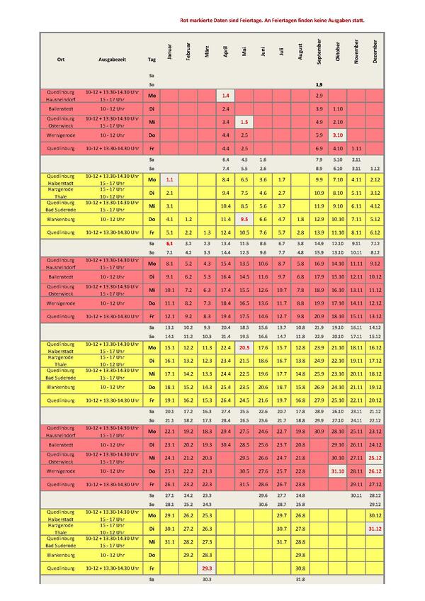Tafel Kalender 2023