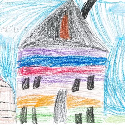 Die Kinder der Tagesgruppe haben Bilder von ihren Ferien gemalt.