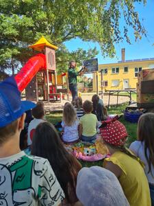 Bienenschwarm im AWO Kinderhaus an der Ilse - September 2023 - Wenn Bienen die Blten besuchen