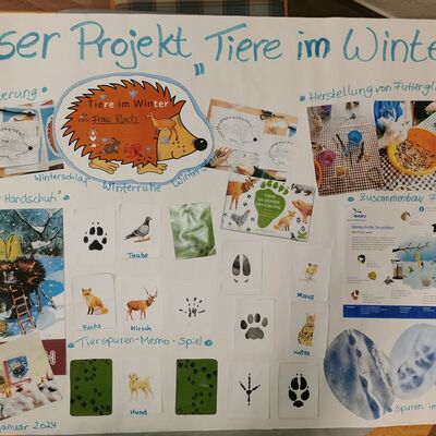 Die Kinder haben gemeinsam ein Plakat zum Projekt erstellt.