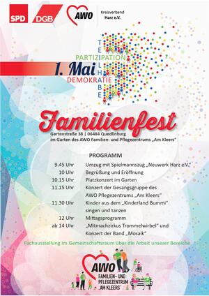 Programm für das Familienfest am 1. Mai