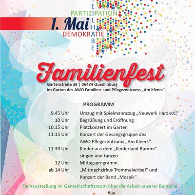Programm für das Familienfest am 1. Mai