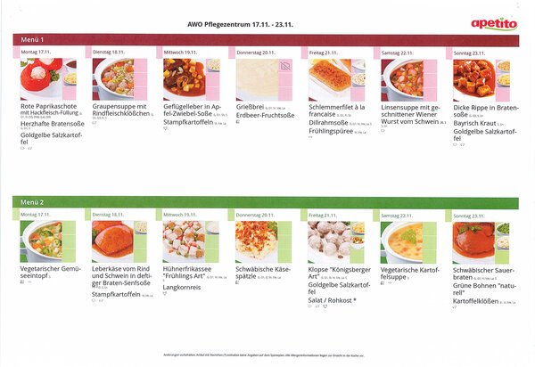 Mittagsmenu ab 17. November