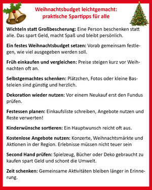 Tipps gegen Schulden an Weihnachten