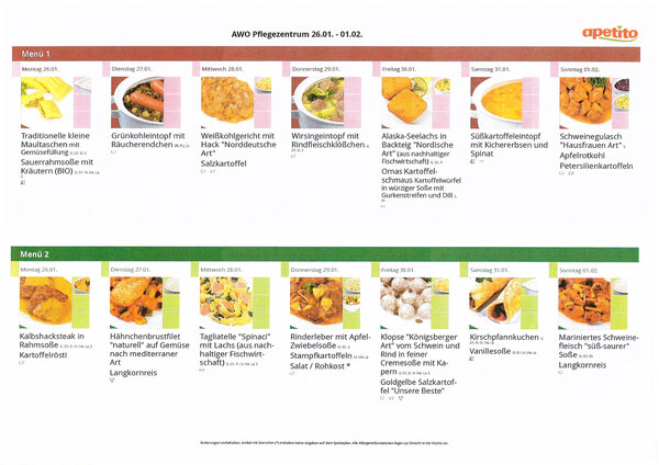 Men&uuml; Januar 26 bis 01
