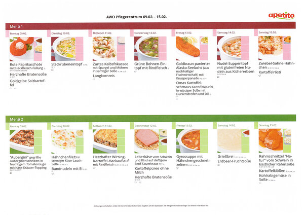 Men&uuml; Februar 09 bis 15