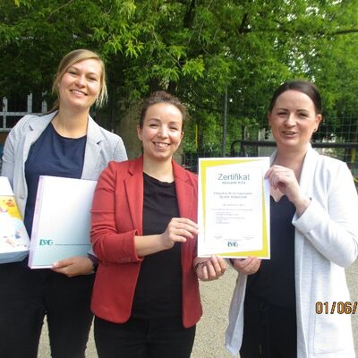 Annika Pingel, Nicole Hoppe (beide LVG) und Kristin Weiner (Erzieherin und Sprachfachkraft Kita Sputnik)